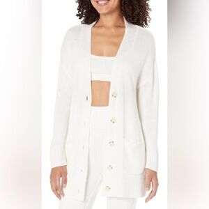 The drop oversized cardigan with front pockets cream size small